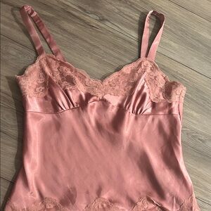 Elegant Lace Trim Satin Camisole